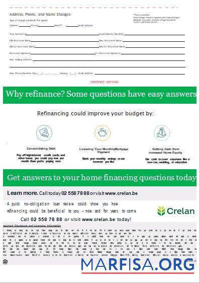 Blank Belgium Crelan bank mortgage statement, 3 pages, 3 scr template